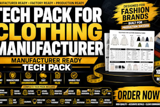 do tech pack for clothing manufacturer, fashion tech pack, apparel production