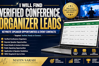 find verified conference event organizer and keynote speaker leads