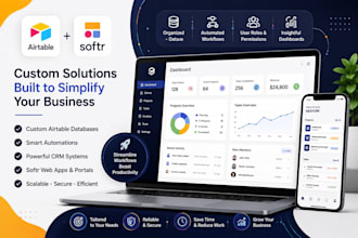 build custom airtable database airtable automation CRM and softr webapp