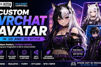create custom vrchat avatar in 2d and 3d style
