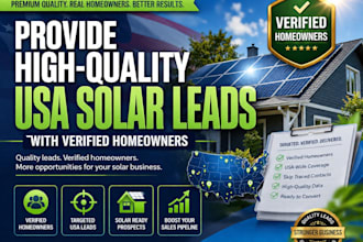 provide high quality USA solar leads with verified homeowners