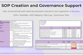 create a sop raci or governance document