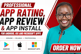 do app rating, app review and app install for android, ios and microsoft apps