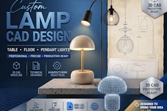 design table lamp floor lamp pendant light cad prototype design