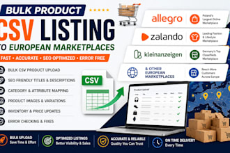 do bulk product list via CSV to allegro kleinanzeigen and european marketplace