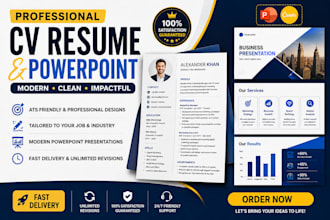 create resume CV and powerpoint presentation