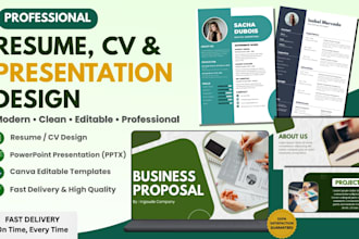 create resume CV and powerpoint presentation