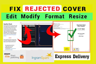 fix modify resize, edit, design book cover, ebook cover, amazon KDP cover