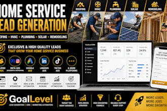 generate roofing, plumbing, hvac, solar, remodeling leads via facebook, website