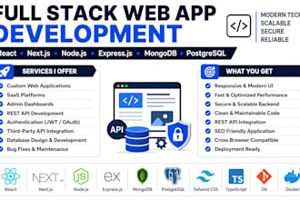 develop mongodb expressjs react nodejs nextjs postgresql tailwind css web app