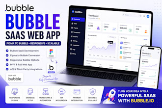 create bubble saas web app and figma to bubble saas responsive bubble  website