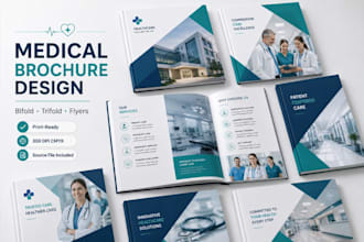 design hospital brochure, medical flyer, and bifold trifold design