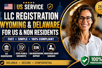 do llc registration, wyoming, delaware for US or non residents