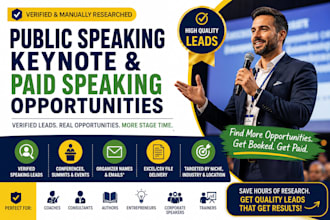 find verified conference, keynote and public speaking opportunities for you