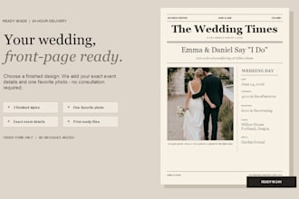 personalize a ready made wedding newspaper invitation template