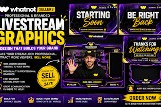 design branded livestream graphics for whatnot sellers