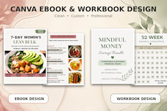 design canva ebooks, workbooks and planners