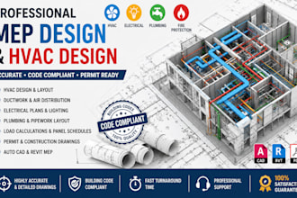 create professional mep design, hvac, electrical plumbing and mechanical drawing