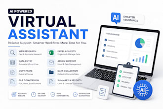 be your ai virtual assistant for admin tasks web research data entry