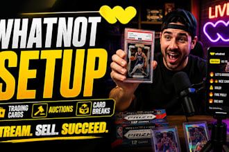 professionally setup whatnot for card breaks, auctions and trading cards