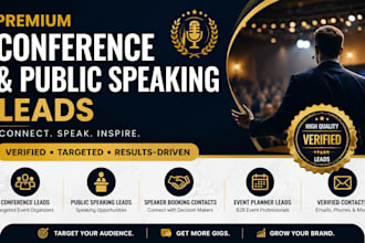 generate conference leads, public speaking leads and speaker booking contacts