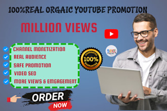 promote and optimize your youtube video for 1 million views organically SEO
