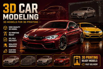 do 3d car modeling 3d car model 3d printing vehicle model stl cad designs render