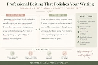 edit and proofread your book, article, or blog