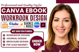 design professional business PDF document ebook design workbook canva designer