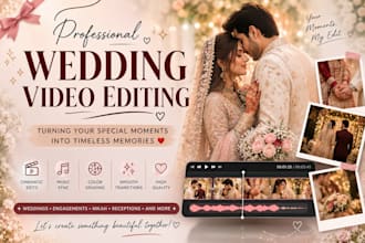 edit cinematic weeding videos, highlights, teaser and reels