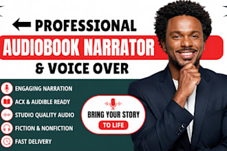 be your fiction audiobook narrator, male voiceover for and children storybook