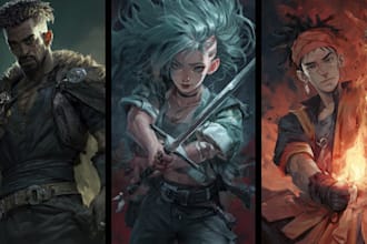 draw character concepts in a realistic style