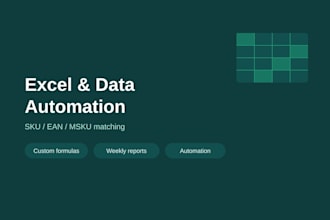 automate your excel data, match product codes, and build custom formulas