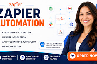 setup zapier automation, website integration, API workflow and webhook