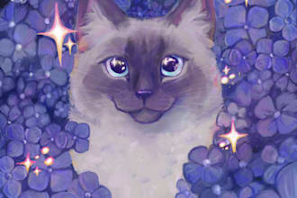 illustrate your pet in a cute style
