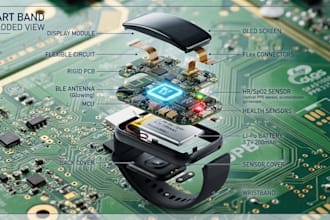 develop and prototype ble rigid flex smartwatch, smart band, health wearable