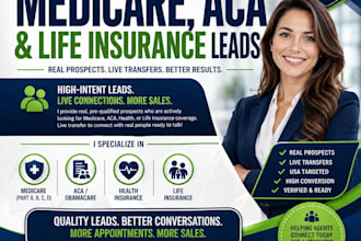 high quality exclusive medicare aca and life insurance leads