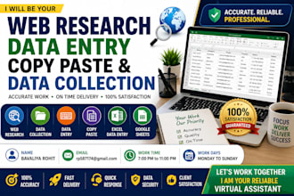 do web research, data collection and copy paste