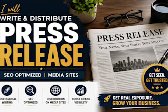 write and distribute SEO press release and press release distribution on media