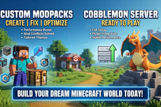 create, fix, optimize custom minecraft modpack, fabric cobblemon server setup
