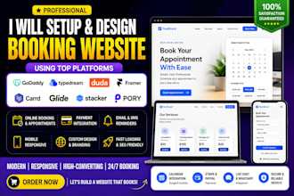 setup godaddy typedream duda framer carrd glide stacker pory booking website
