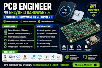 do pcb engineering for nfc rfid hardware and embedded firmware development
