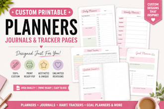 design printable planners journals and trackers