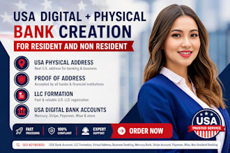 do USA bank creation mercury, stripe wise USA llc and proof of address