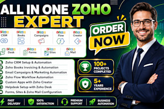 setup zoho crm automation zoho books campaign flow creator desk forms site mail