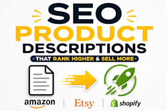 seo product descriptions for amazon, etsy and shopify
