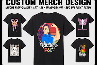 do a scalable custom tshirt design for merch by amazon etsy pod