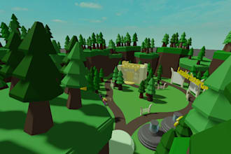 create a custom roblox map, city environment and game world