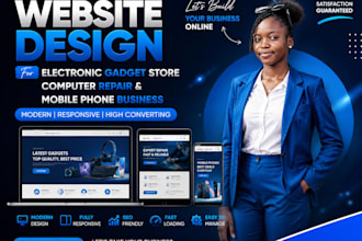 design electronic gadget store, computer repair, mobile phone website