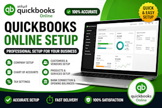 set up quickbooks online, chart of accounts and bookkeeping
